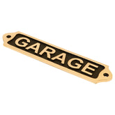 Brass Plaque: Garage Door Sign - Black color